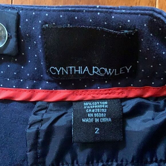 Cynthia Rowley navy polka dot pencil skirt size 2 - Picture 2 of 3